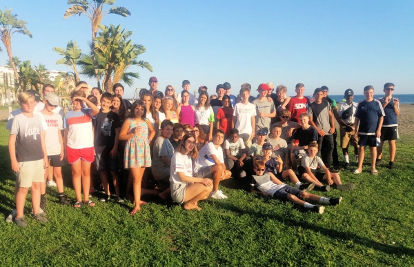 Intercambio de idiomas en la playa